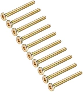 sourcing map M6x60mm Furniture Screw Hex Socket Machine Screws Zinc Plated Fasteners Bolts Full Thread Carbon Steel 15Pcs
