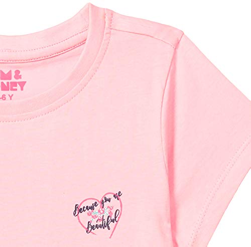 Image of Amazon Brand - Jam & Honey Girls 100% Cotton Printed Half Sleeves Regular Fit T-Shirt (Pack of 2)