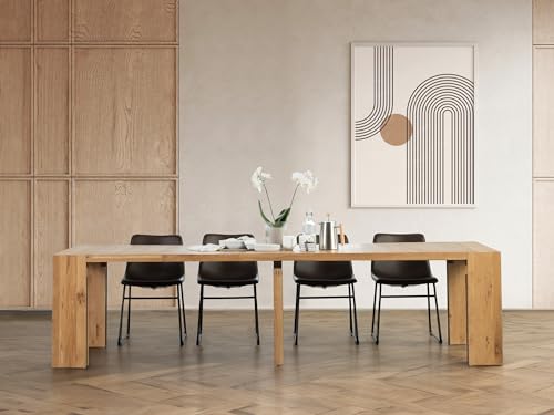 Transformer Table Solid Wood Extendable Dining Table, Natural - image 6