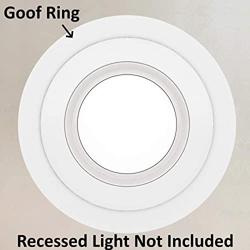 Image of LightLabs Goof Ring Gloss 8 Pack 10 inch Diameter for 10 inch Cans. Inlcudes Mounting Tape to Fix Drywall Damage for Flush Mount Recessed Down Lights. 6.2 inch Inner Diameter Recessed Light Cover Glossy White