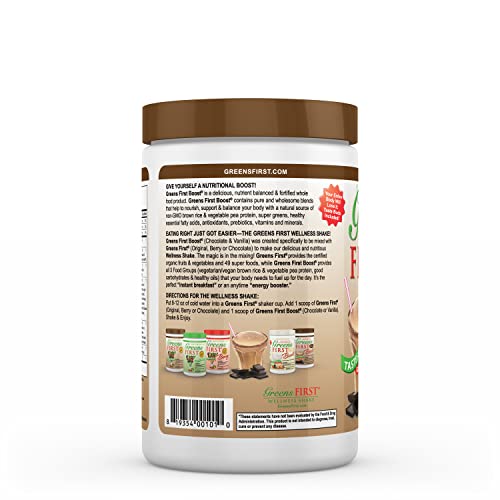 Greens First Boost, Plant-Based Protein Powder, Dutch Chocolate, 12.28 Ounces