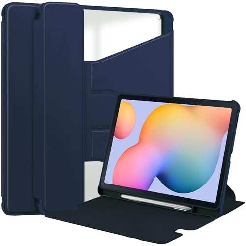 Étui Galaxy Tab S6 Lite bleu foncé avec support rotatif 360 pour modèles 2024 à 2020