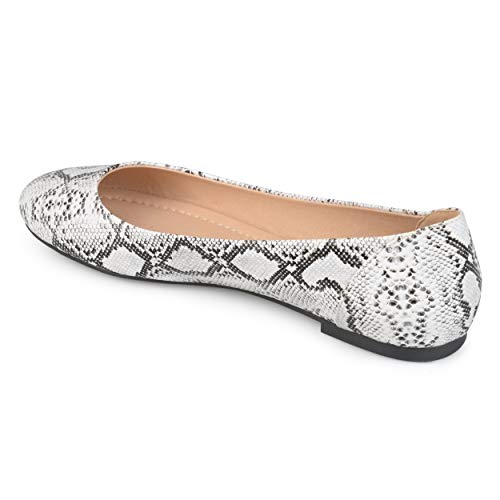 Brinley Co. Womens Comfort Sole Faux Leather Round Toe Flats Snake, 7 Regular US2
