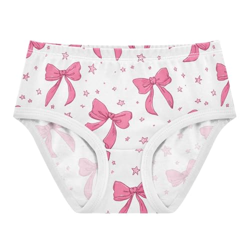 Wusikd Pink Bows Stars Girls' Underwear Cotton Girls Briefs Soft Toddler Underwear 2T