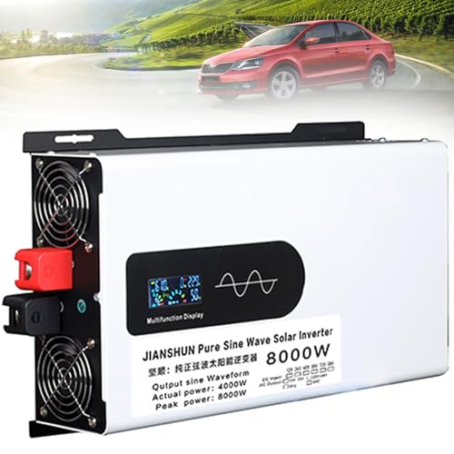 Genérico Pure Sine Wave Inverter 12V 24V 48V 60V 72V 96V to AC 220V 230V Solar Converter with LCD Display & 2 Socket