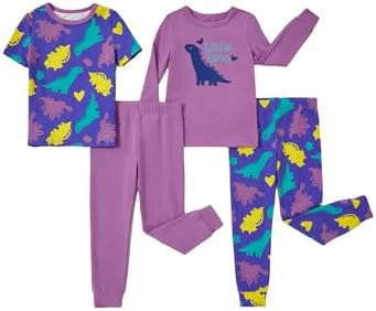 PATPAT 4-Pieces Baby Pajama Sets with Organic Cotton, Snug fit Pjs for Girls Boys Toddler Kids, Supersoft & Stretchy Sleeper