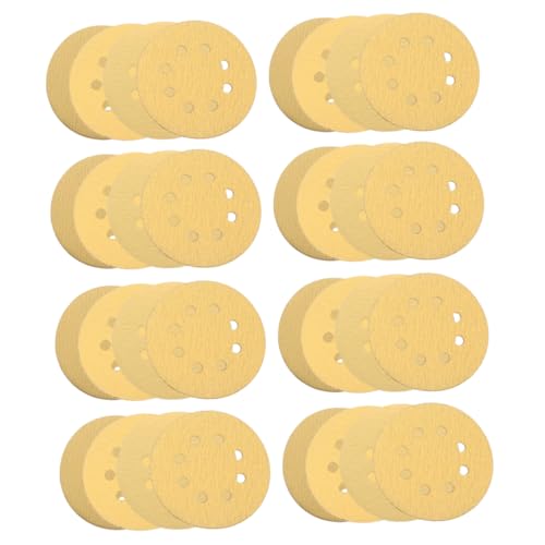 Holibanna 20 Piezas papel de lija de terciopelo arena disco -papel de lija con agujeros papel de lija automotriz redondo lijas para pulir madera papel de lija metalico lijas redondas Caqui