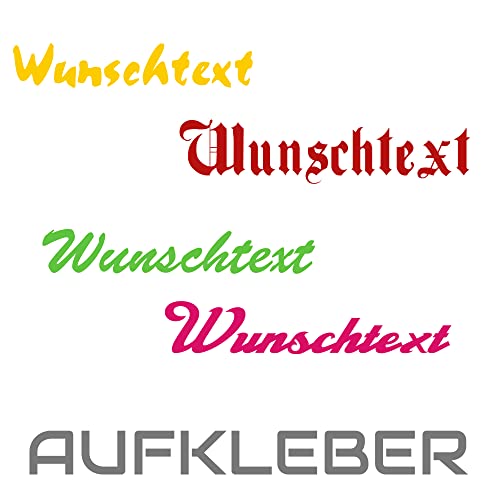 Handschrift Aufkleber selbst gestalten personalisieren diverse Ausführung Schnörkelschriften in verschiedene Längen Lieferzeit 2 bis 3 Werktage