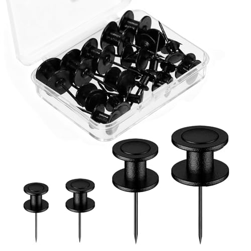 Image of 20 Pcs Double Headed Picture Hangers - 4 Sizes Thumb Tacks (10 /15 /30 /40lb), Heavy Duty Push Pins & Wall Nails for Drywall /Wood, Picture Hanging Nails for Frames, Tapestry, Photos and Decor