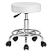 CASARIA Rollhocker Drehhocker Arbeitshocker Höhenverstellbar 360 ° Drehbar Werkstatthocker Kosmetikhocker Hocker - Weiß
