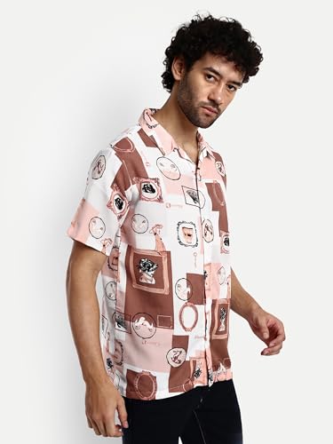 Image of GRECIILOOKS Men's Shirt - Summer Button Down Shirts || Half Sleeve Shirt for Man||Stylish Mens Casual Shirts||Formal and Comfort Rich Printed Shirt`s for Mens