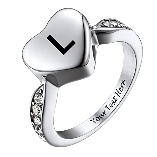 Image of Memorial Keepsake Urn Rings for Ashes Hair for Women Men, Claddagh Heart Ring, Rose Ring, Cremation Jewelry, Black /18K Gold Plated Stainless Steel, Size 6-11, Come with Box