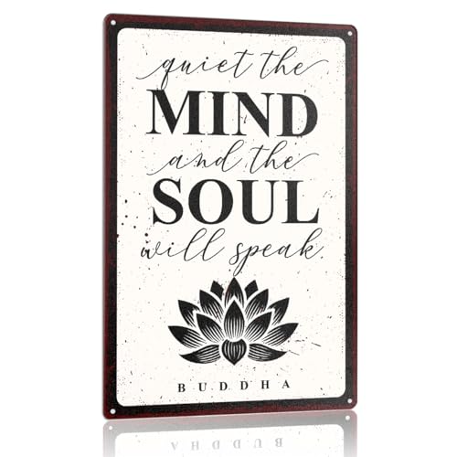Meditation Buddhism Spa Spiritual Room Metal Decor Sign for Home
