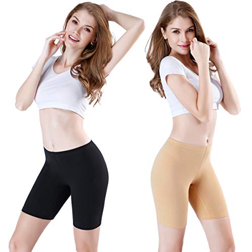 Image of wirarpa Women's Cotton Boy Shorts Underwear Anti Chafing Soft Biker Short Plus Boy Shorts Panties 4 Pack, Multicolor05-4 Pack