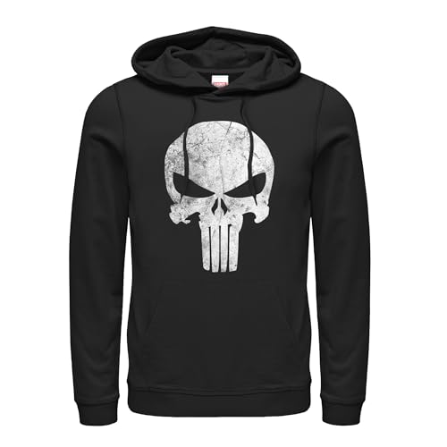 Men's Marvel Punisher Retro Skull Symbol Pull Over Hoodie