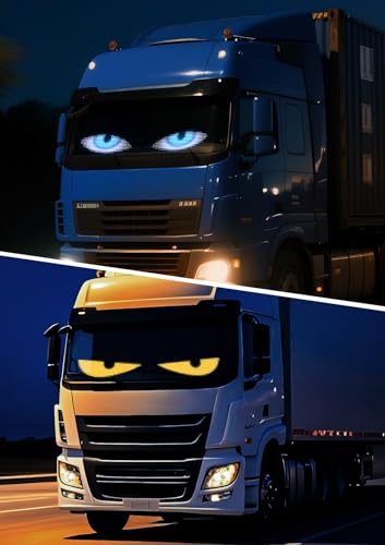 Image of 2PCS 36 inchx 7.5 inch Devil Eye Lights for Car LED Eyes for Truck Windshield, Animated LED Matrix Panel Sign, Flexible Programmable Digital Display for Car Window