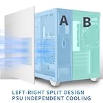 MUSETEX ATX PC Case, 360MM RAD Support, 3 x 120mm Non-ARGB Fans Pre-Installed, 270° Full View Tempered Glass Gaming PC Case with Type-C, Mid Tower ATX Computer Case, White, Y6 - Image 5