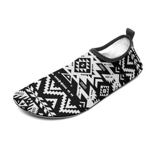 Black and White Tribal Navajo Pattern Water Shoes for Men and Women Quick-drying, Comfortable, Protective Activity Shoes