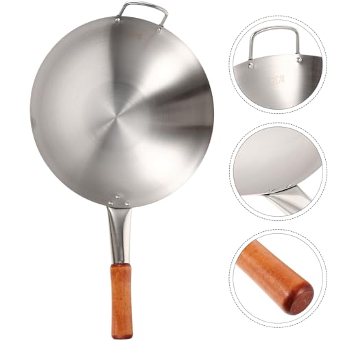 Wok de acero inoxidable con mango único STOBAZA miniatura 7