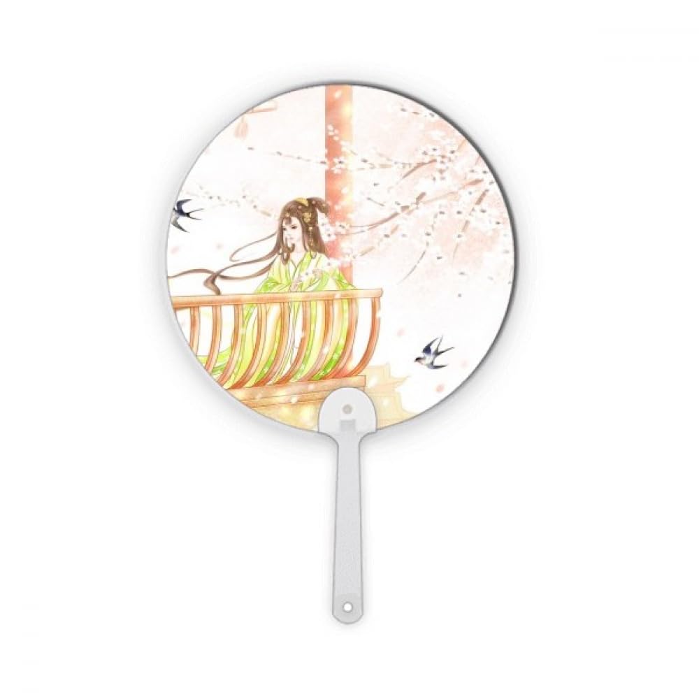 Hirondelle style chinois aquarelle plastique rond portable pour votre décoration