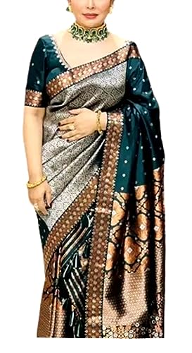 Assamese Mekhela Sador Chador Pure Silk Mix Pat Zori Woven-Green, Saree
