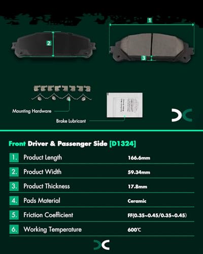 Image of SCITOO D1324 D2305 Front Ceramic Rear Ceramic Brake Pad Sets | 2021-2024 For Toyota For Sienna