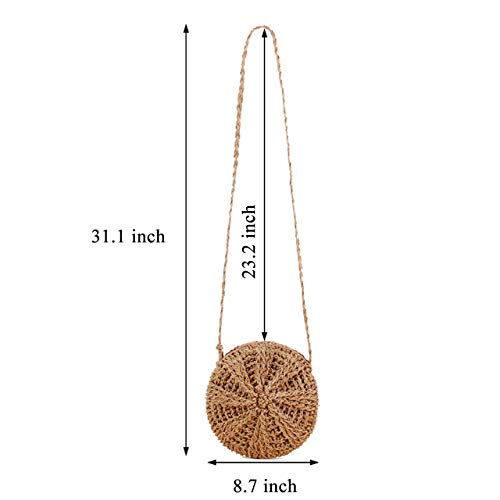Ayliss Women Straw Crossbody Purse Beach Handmade Woven Shoulder Bag with Tassels3