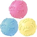 Puasok 3 Stück Hundespielzeug Bälle, Quietsche Bälle, Hundebälle, Hund Kauspielzeug, Quietschball für Große und Kleine Hunde, Hundeball Schwimmfähig