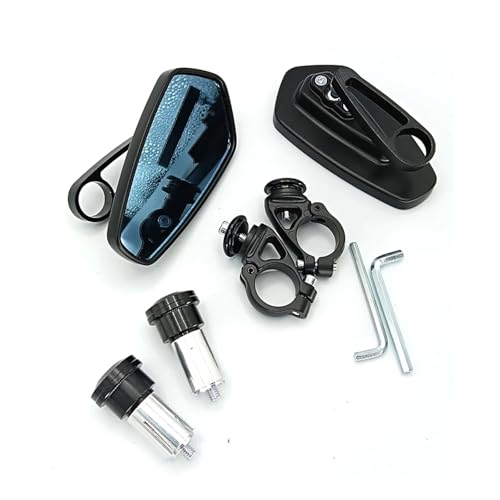 Rétroviseurs de moto universels 22mm en verre transparent pour embout de guidon de scooter noir