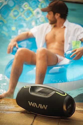 WAAW by ALOK Caixa de Som HYPERBOOM 1000 Bluetooth, À Prova D'Água, Até 12h de Autonomia, Tecnologi