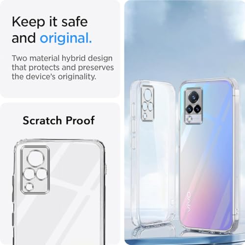 Image of Jkobi Back Cover for Vivo V21 | Vivo V21 5G (Silicone Clear Shockproof Case with Camera Protection | Soft and Flexible | Transparent)