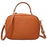 WANYIG Handy Umhängetasche Damen PU Leder Schultertasche Klein Reißverschluss Handtasche Crossbody Bag Frauen Brieftasche Cross-Body Tasche(Braun)