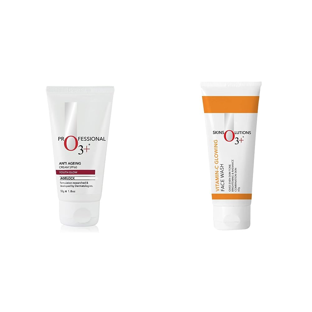 O3+ Agelock Anti Ageing Cream Spf-60,50 Gm & O3+ Vitamin C Face Wash Glow For Daily Brightening & Gentle Cleansing 60g Combo-picture-29