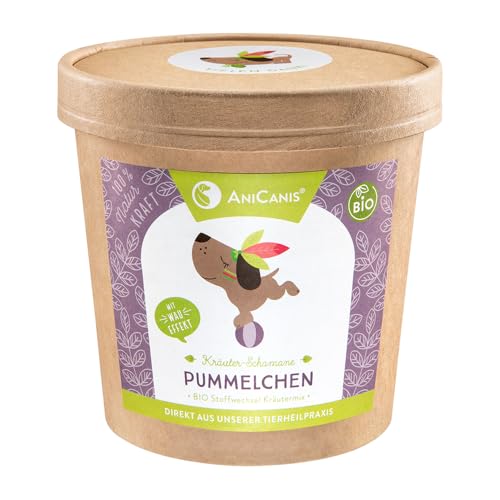 AniCanis Bio Pummelchen - Stoffwechselkräuter Kräutermix getrocknet - ideal für übergewichtige Hunde - Übergewicht Stoffwechsel Kräuter vom Tierheilpraktiker - 100g
