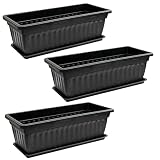 KUYYFDS Plant Saucers, Window Box Planter Rectangular Windowsill Flower Pot Herb Vegetables Growing
