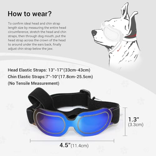 ENJOYING Dog Sunglasses Small Dog Goggles Anti-UV Doggy Glasses for Small Dogs Big Cats Impact/Wind/Dust/Fog Proof Puppy Eye Protection, Cool Blue ENJOYING Dog Sunglasses Small Dog Goggles Anti-UV Doggy Glasses for Small Dogs Big Cats Impact/Wind/Dust/Fog Proof Puppy Eye Protection, Cool Blue