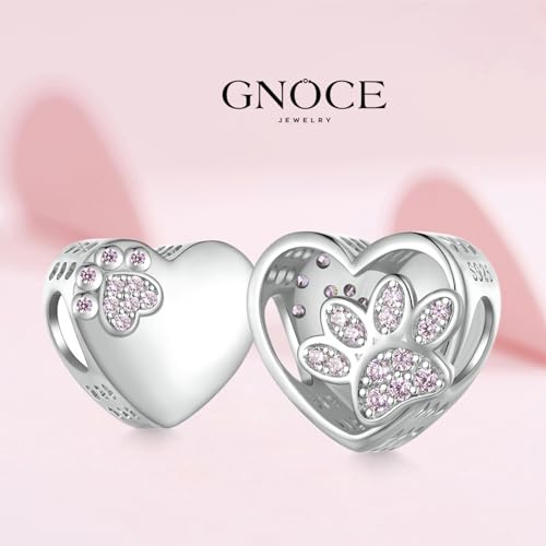 Image of GNOCE Pet Dog Bowl Bead Charm For Women, S925 Sterling Silver Bead Charm NecklaceBracelet for Her, Jewelry Gift