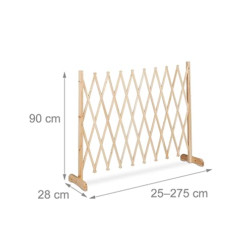 Relaxdays Rankgitter Holz, ausziehbar bis 275 cm, Rankhilfe Kletterpflanzen, Scherengitter freistehend, Garten, Natur