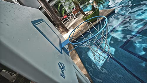 Dunn-Rite Products 13.5 Inch Poolsport Rim555 Outdoor Stainless Steel Swimming Pool Backboard Replacement Basketball Hoop Rim For Adults And Kids, Light Blue #TOP5