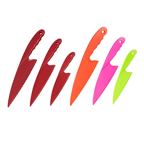 Cabilock Crisp-cut Design Kids Knife Set Pp Plastic Fruit Cutters Kids Cooking Set Fruit Cutting Tools Lunch Random Color