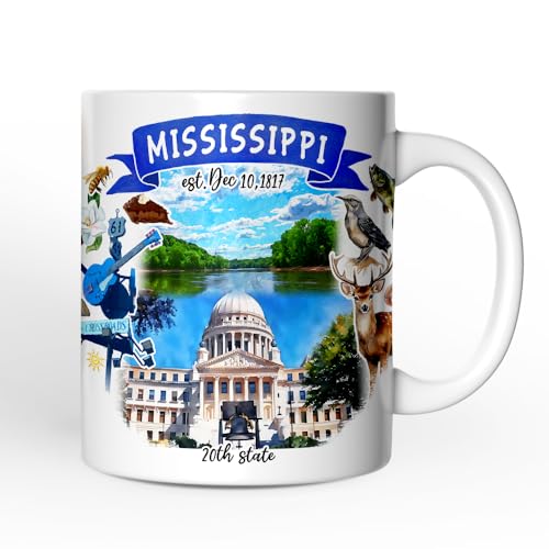 OrnamentallyYou Artistic Mississippi State Themes and Landmarks Mug