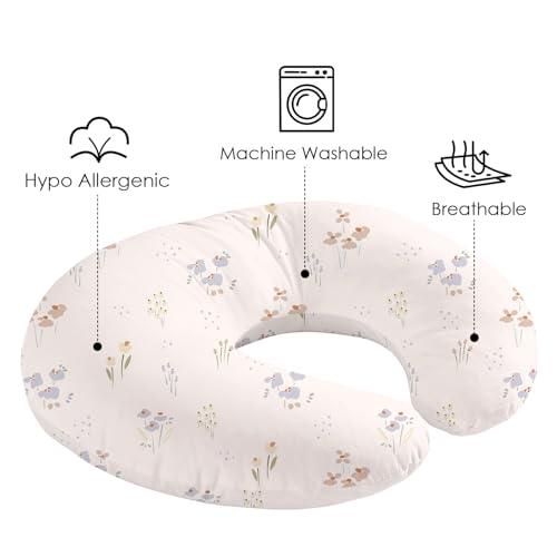 Image of Little Grape Land Nursing Pillow Covers 2 Pack, Soft & Breathable Removable Breastfeeding Pillows Covers for Feeding Pillows, Nursing Pillow Slipcover for Baby Girls Boys, (Wilderberry)