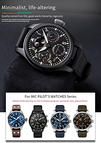 Bracelet en cuir et nylon pour IWC Big Pilot 21mm élégance sur mesure noir - 2