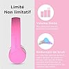 lilgadgets connect+ casque pour filles pour l'école filaire avec microphone, limitation du volume pour une écoute sûre, bandeau réglable, coussinets rembourrés de confort, casque pour l'école, rose