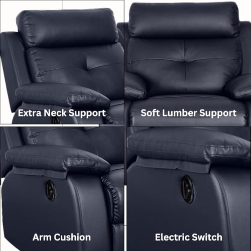 Image of Lofty Dreams Teamo Motorized Recliner Sofa 1 Seater - Easy Chair for Relaxation, Automatic Features, Luxurious Black Design, Plush Support, Durable Build, 5-Year Warranty
