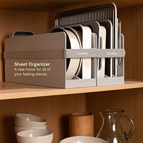 Caraway Nonstick Ceramic Bakeware Set (11 Pieces) - Baking Sheets, Assorted Baking Pans, Cooling Rack, & Storage - Aluminized Steel Body - Non Toxic, Ptfe & Pfoa Free - Cream #TOP5
