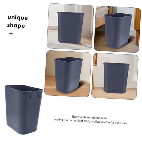 Caneca de basura rectangular gris de plástico 15 L miniatura 5