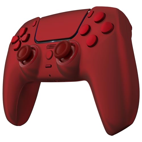 eXtremeRate Luna Redesigned Full Set Shell Buttons Touchpad Cover Compatible with ps5 Controller BDM-030 BDM-040 BDM-050, Scarlet Red Replacement Top Bottom Cover Case Compatible with ps5 Controller by eXtremeRate - Image 7