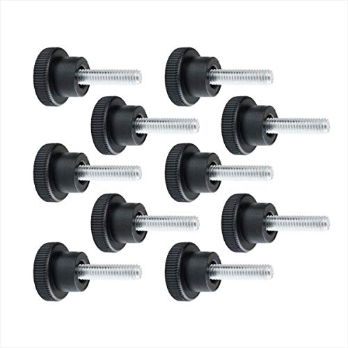 Vis moletée de serrage POWERTEC M4 x 15 mm avec boutons ronds à visser en lot de 10