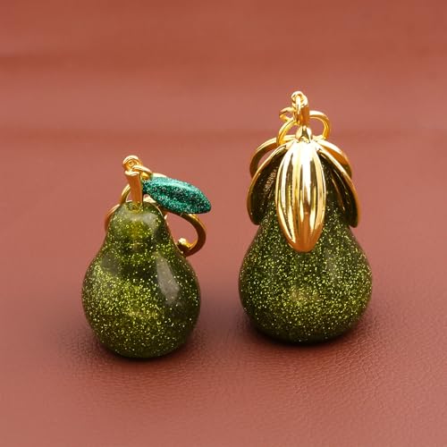 Image of Fruit Bag Charm Keychain - Gold Key Chain, Cute Purse Handbags Accessories - Beautiful Gift for Women